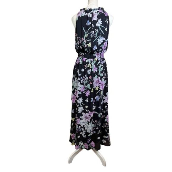 Great Jones Navy Floral Halter Maxi Dress Pockets Women's Size Medium - Picture 6 of 15